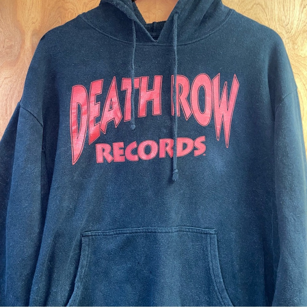 Death Row Records Graphic Hoodie Black Red Unisex Size Large Grung - Picture 2 of 4